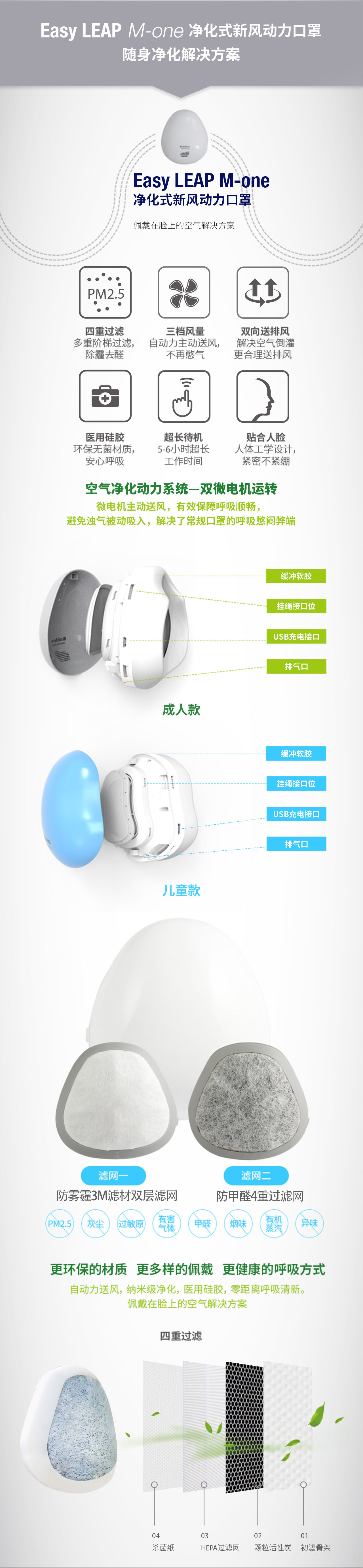 凈化式新風(fēng)動力口罩